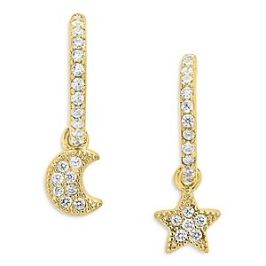 Sterling Forever Moon & Star Mini Hoop Earrings- 4005510