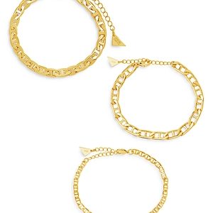 Sterling Forever Anchor Chain Link Bracelet Set- 4005501