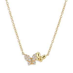 Bloomingdale's Butterfly Pendant Necklace in 14K Yellow Gold, 0.15 ct. t.w. - 100% Exclusive- 4006582