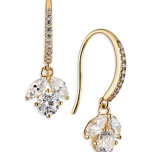 Nadri Prima Cubic Zirconia Cluster Drop Earrings in 18K Gold Plated- 4044800
