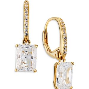 Nadri Modern Love Pave & Emerald Cut Drop Earrings- 4023366