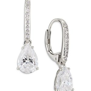 Nadri Modern Love Pave & Pear Shape Cubic Zirconia Drop Earrings- 4023365