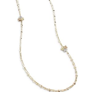 Pasquale Bruni 18K Rose, White & Yellow Gold White & Champagne Diamond Cluster Multi Strand Statement Necklace, 39- 4005595