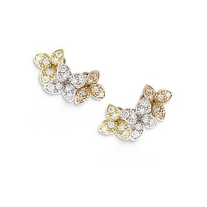 Pasquale Bruni 18K Rose, White & Yellow Gold Earrings with White & Champagne Diamonds- 4005593