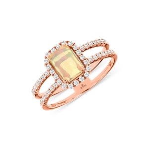 Bloomingdale's Opal & Diamond Double Row Ring in 14K Rose Gold - 100% exclusive- 4009320