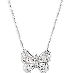 Bloomingdale's Diamond Butterfly Pendant Necklace in 14K White Gold, 0.95 ct. t.w. - 100% Exclusive- 4016109