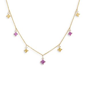 Bloomingdale's Pink & Yellow Sapphire Droplet Necklace in 14K Yellow Gold, 16 - 100% Exclusive- 4015781