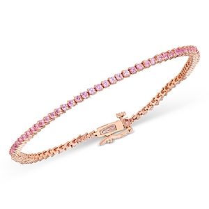 Bloomingdale's Pink Sapphire Tennis Bracelet in 14K Rose Gold - 100% Exclusive- 4015769