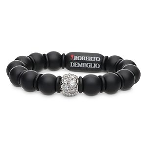 Roberto Demeglio 18K White Gold & Matte Black Ceramic Ring with Diamonds- 4036053