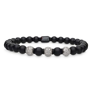 Roberto Demeglio 18K White Gold & Matte Black Ceramic Bracelet with Diamonds- 4036061