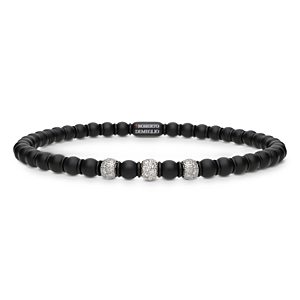 Roberto Demeglio 18K White Gold & Matte Black Ceramic Bracelet with Diamonds- 4036060