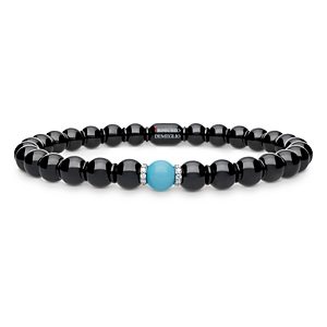 Roberto Demeglio 18K White Gold & Black Ceramic Bracelet with Turquoise & Diamonds- 4036056