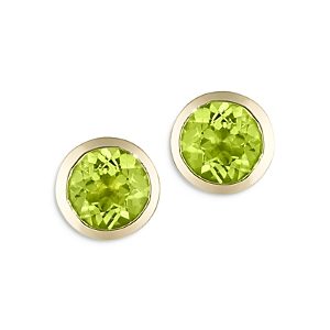 Bloomingdales Peridot Bezel Set Stud Earrings in 14K Yellow Gold - 100% Exclusive- 4016329