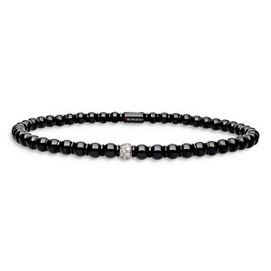 Roberto Demeglio 18K White Gold & Ceramic Stretch Bracelet with Diamonds- 4036059
