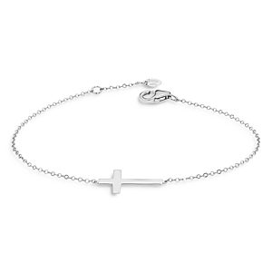 Bloomingdale's Cross Pendant Bracelet in 14K White Gold - 100% Exclusive- 4053559