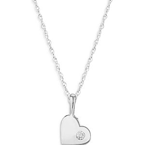 Bloomingdale's Diamond Heart Pendant Necklace in 14K White Gold, 0.03 ct. t.w. - 100% Exclusive- 4053550