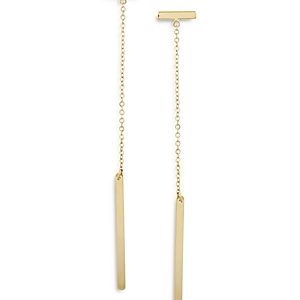Bloomingdale's Flat Bar Long Drop Earrings in 14K Yellow Gold - 100% Exclusive- 4053580