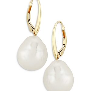 Bloomingdale's Baroque Cultured Pearl Drop Earrings in 14K Yellow Gold - 100% Exclusive- 4053460