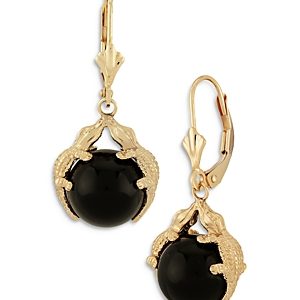 Bloomingdale's Onyx Alligator Drop Earrings in 14K Yellow Gold - 100% Exclusive- 4053416