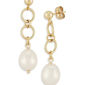 Bloomingdale's Cultured Freshwater Pearl Circle Drop Earrings in 14K Yellow Gold - 100% Exclusive- 4053418