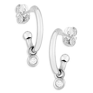Bloomingdale's Diamond Hoop Earrings in 14K White Gold, 0.06 ct. t.w. - 100% Exclusive- 4053544