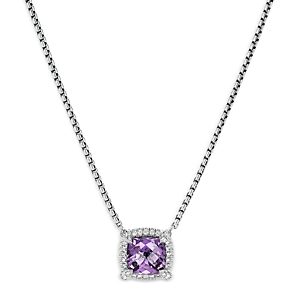 David Yurman Sterling Silver Chatelaine Amethyst & Diamond Pendant Necklace, 18 - 100% Exclusive- 4085825