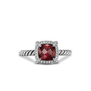 David Yurman Sterling Silver Petite Chatelaine Ring with Garnet & Diamonds - 100% Exclusive- 3986382