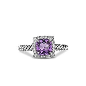 David Yurman Sterling Silver Petite Chatelaine Ring with Amethyst & Diamonds - 100% Exclusive- 3986366