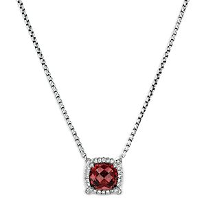 David Yurman Sterling Silver Chatelaine Pendant Necklace with Garnet & Diamonds, 18 - 100% Exclusive- 4079116