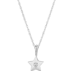 Bloomingdale's Diamond Star Pendant Necklace in 14K White Gold, 0.03 ct. t.w. - 100% Exclusive- 4053554