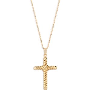 Bloomingdale's Swirl Cross Pendant Necklace in 14K Yellow Gold, 18 - 100% Exclusive- 4053583
