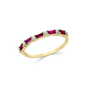 Bloomingdale's Ruby & Diamond Stacking Ring in 14K Yellow Gold - 100% Exclusive- 3381263