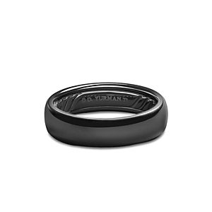 David Yurman Men's Black Titanium 6mm Classic Band- 3064102