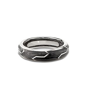 David Yurman Men's 18K White Gold Forged Carbon 6mm Band- 3855383