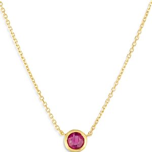 Bloomingdale's Ruby Round Bezel Pendant Necklace in 14K Yellow Gold, 16 - 100% Exclusive- 4083335