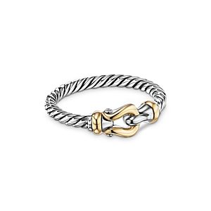 David Yurman Petite Buckle Ring with 18K Yellow Gold- 4002228