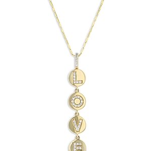 Bloomingdale's Diamond Love Pendant Necklace in 14K Yellow Gold, 0.30 ct. t.w. - 100% Exclusive- 4105538