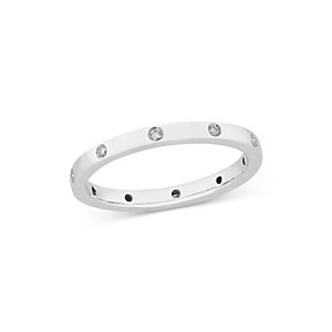 Bloomingdale's Diamond Burnished Set Stacking Band in 14K White Gold, 0.08 ct. t.w. - 100% Exclusive- 4083870