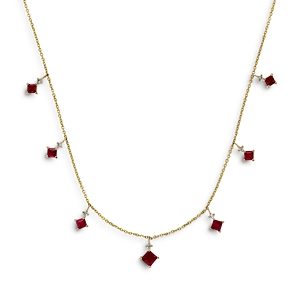 Bloomingdale's Ruby & Diamond Droplet Statement Necklace in 14K Yellow Gold, 16 - 100% Exclusive- 4083333