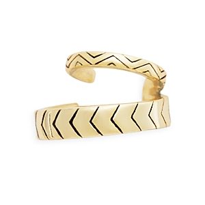 Argento Vivo Chevron Double Row Ear Cuff in 14K Gold Plated Sterling Silver- 4122357