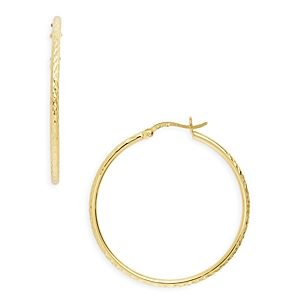 Argento Vivo Textured Hoop Earrings in 14K Gold Plated Sterling Silver- 4122353