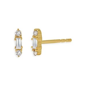 Moon & Meadow 14K Yellow Gold Diamond Baguette Stud Earrings- 4101243