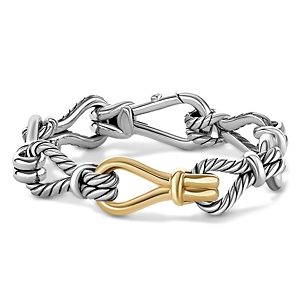 David Yurman 18K Yellow Gold & Sterling Silver Thoroughbred Loop Chain Bracelet- 4002126