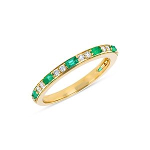 Bloomingdale's Emerald & Diamond Stacking Band in 14K Yellow Gold - 100% Exclusive- 4134111