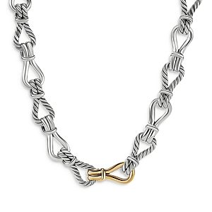 David Yurman 18K Yellow Gold & Sterling Silver Thoroughbred Loop Chain Link Necklace, 20- 4002132