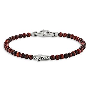 David Yurman Spiritual Beads Cross Station Bracelet with Red Tiger's Eye- 4001880
