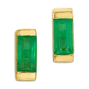 Moon & Meadow 14K Yellow Gold Emerald Baguette Stud Earrings- 4123773
