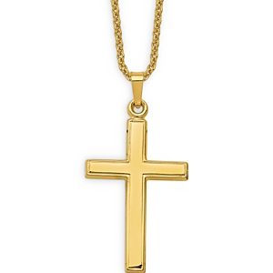 Bloomingdale's Men's Polished Cross Pendant Necklace in 14K Yellow Gold, 20 - 100% Exclusive- 4133489