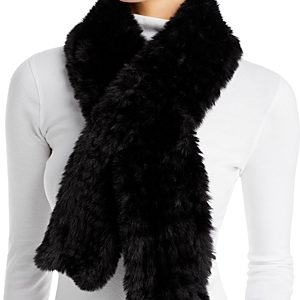 Surell Faux Fur Knit Pull Through Scarf - 100% Exclusive- 4137461