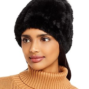 Surell Faux Fur Stretch Knit Beanie- 4137460